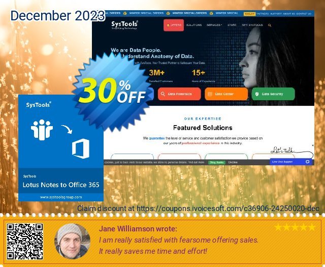 SysTools Lotus Notes to Office 365 Migration teristimewa promo Screenshot
