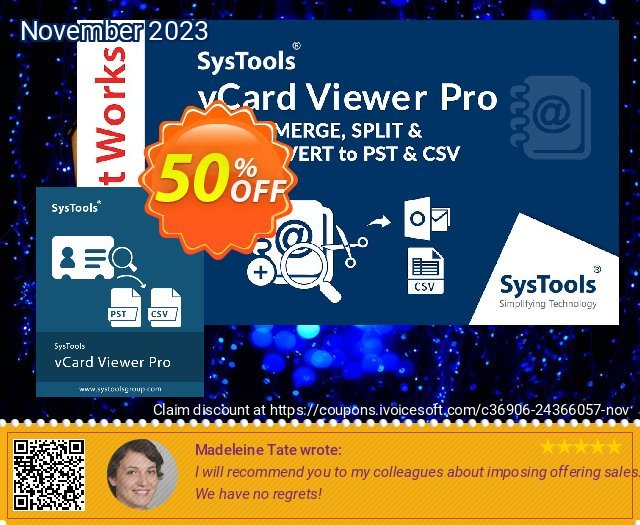 SysTools vCard Viewer Pro unik penawaran diskon Screenshot