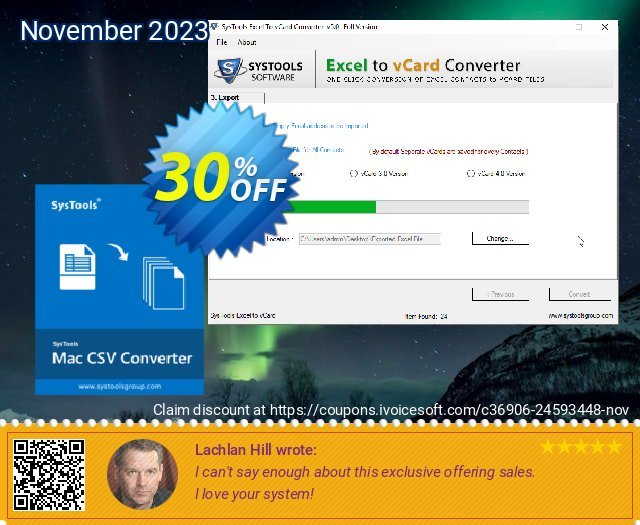 SysTools Mac CSV Converter verwunderlich Preisreduzierung Bildschirmfoto
