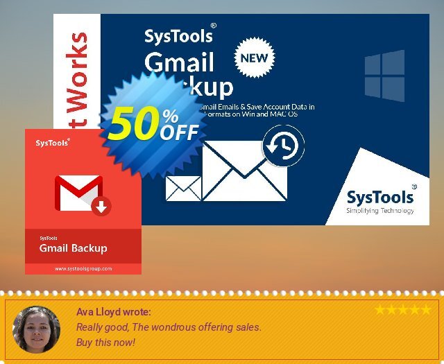 SysTools GMail Backup discount 50% OFF, 2024 Spring offering sales. SysTools Spring Sale