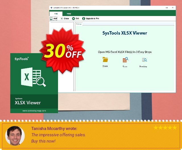 SysTools XLSX Viewer Pro terbaik voucher promo Screenshot