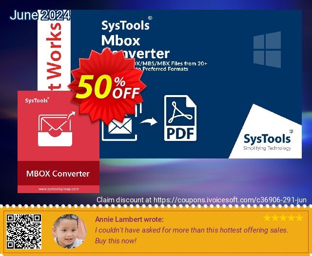 Systools MBOX Converter (Business License) menakuntukan penawaran diskon Screenshot