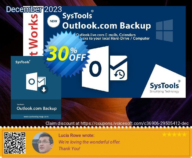 SysTools MAC Outlook.com Backup terpisah dr yg lain kupon diskon Screenshot