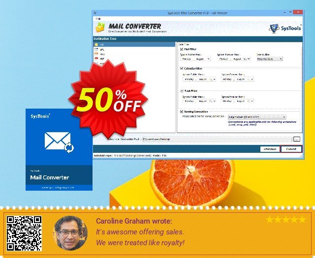 SysTools Mail Converter discount 50% OFF, 2024 Mother Day offering sales. 30% OFF SysTools Mail Converter, verified