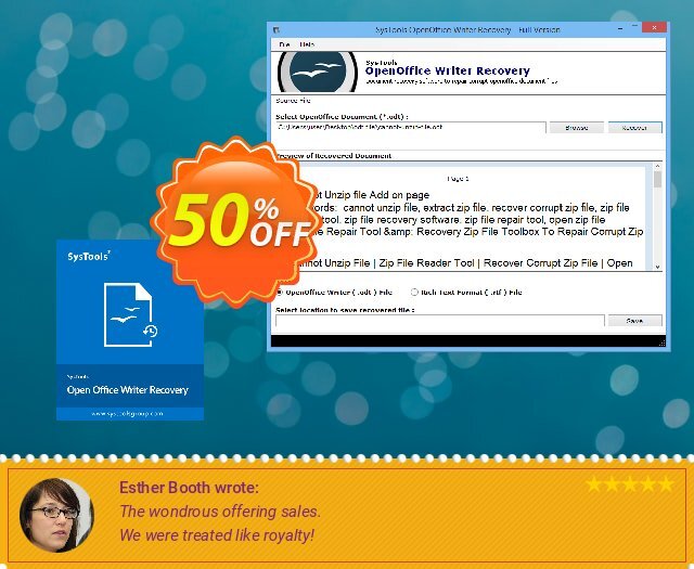 SysTools OpenOffice Writer Recovery discount 50% OFF, 2024 Spring offering sales. SysTools Summer Sale