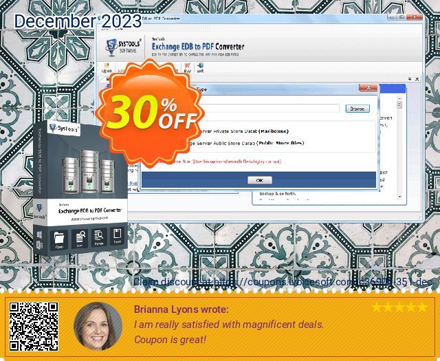 SysTools Exchange EDB to PDF Converter (Business) discount 30% OFF, 2024 Mother Day offering sales. SysTools coupon 36906