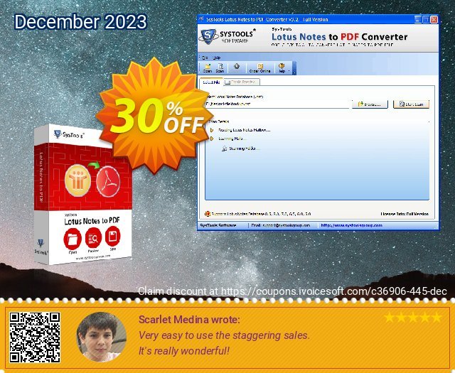 SysTools Lotus Notes to PDF Converter (Enterprise) umwerfenden Ausverkauf Bildschirmfoto