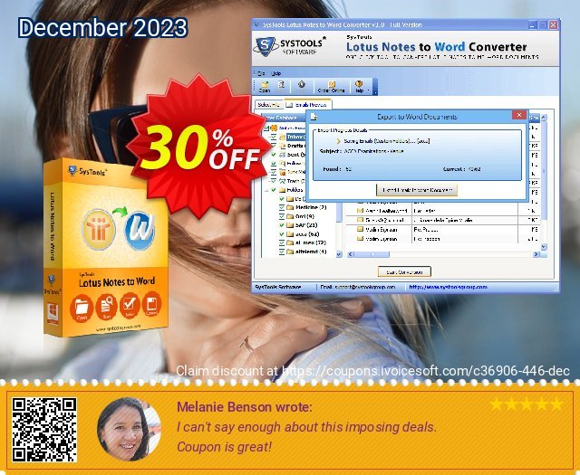 SysTools Lotus Notes to Word geniale Außendienst-Promotions Bildschirmfoto