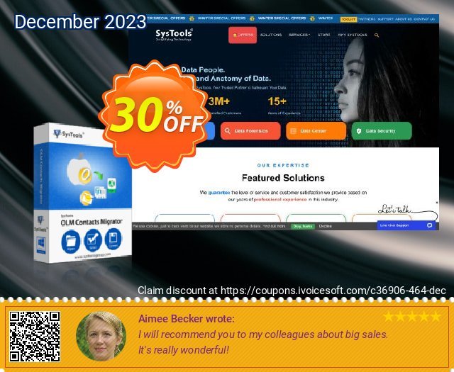 SysTools OLM Contacts Migrator - Business License gemilang kupon Screenshot