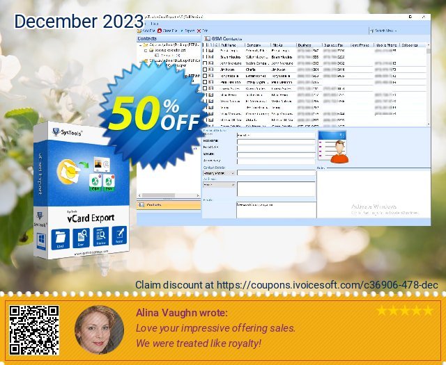 SysTools vCard Export discount 50% OFF, 2024 April Fools' Day offering sales. SysTools Summer Sale