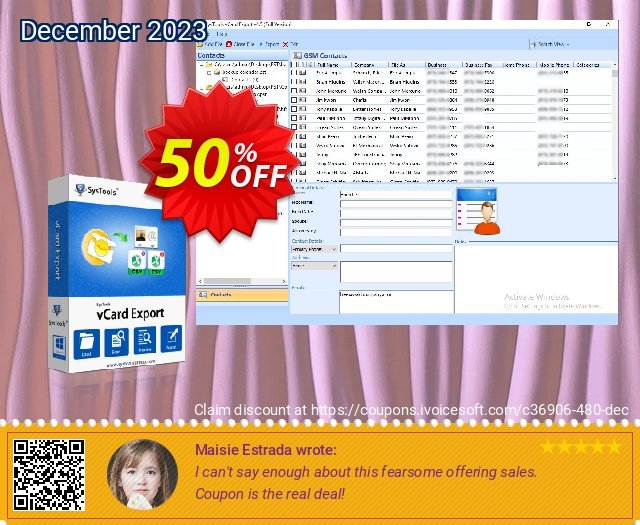 SysTools vCard Export - Enterprise License klasse Preisreduzierung Bildschirmfoto
