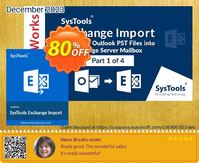 SysTools Exchange Import (500 User Mailboxes) 超级的 交易 软件截图