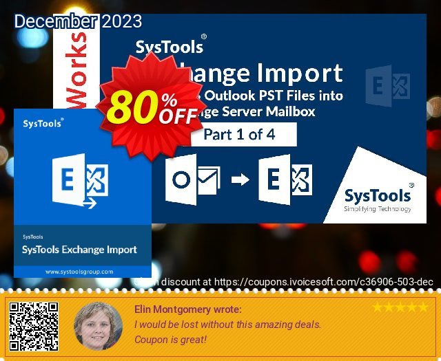 SysTools Exchange Import (1000 User Mailboxes) 大的 折扣 软件截图