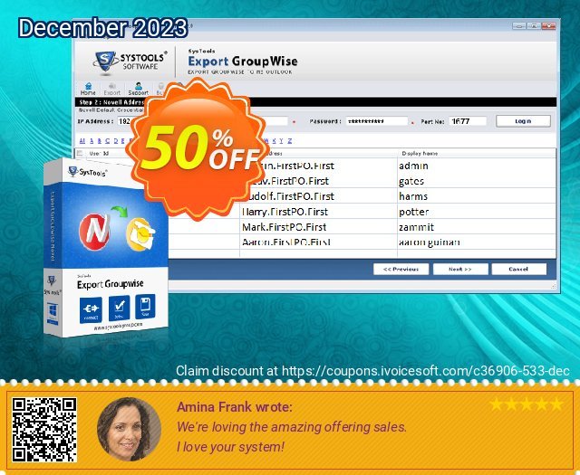SysTools Export GroupWise Exzellent Preisnachlass Bildschirmfoto