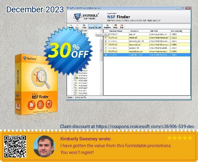 SysTools NSF Finder (Enterprise) discount 30% OFF, 2024 World Backup Day offering sales. SysTools coupon 36906