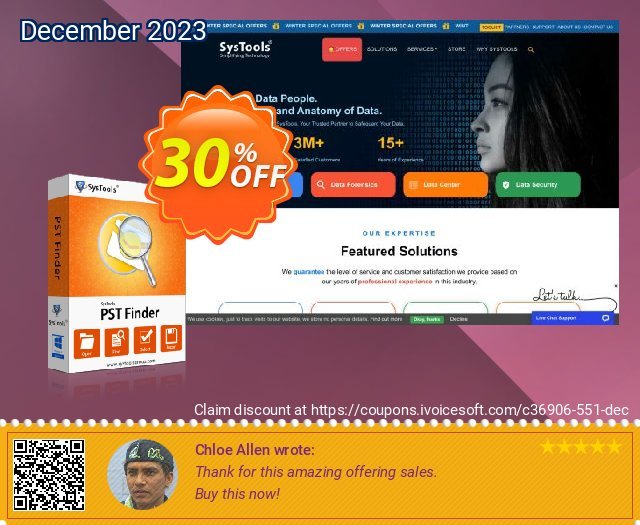 SysTools PST Finder (Enterprise License) teristimewa voucher promo Screenshot