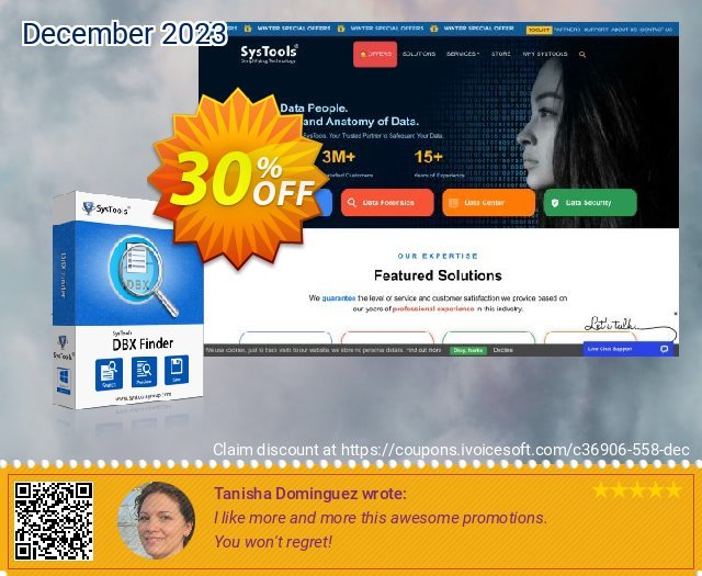 SysTools DBX Finder verblüffend Promotionsangebot Bildschirmfoto