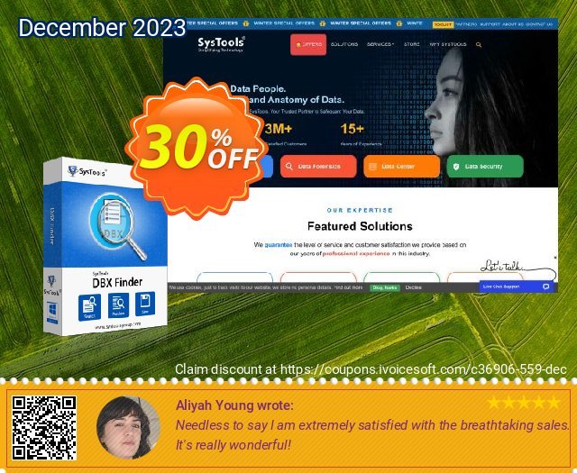SysTools DBX Finder (Business License) megah penawaran promosi Screenshot