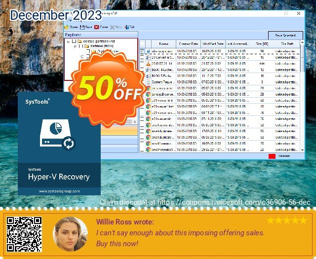 SysTools Hyper-V Recovery (Business) aufregenden Außendienst-Promotions Bildschirmfoto