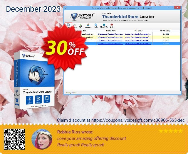 SysTools Thunderbird Store Locator (Enterprise) luar biasa penawaran diskon Screenshot