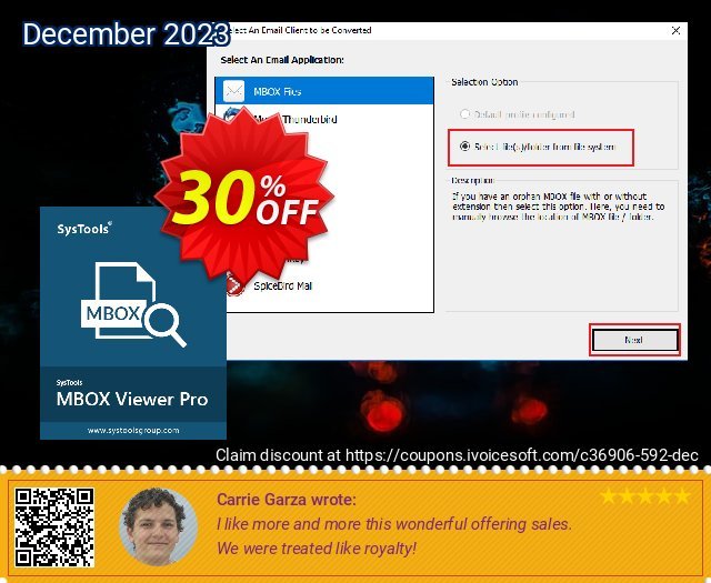 SysTools MBOX Viewer Pro (50 User License) 美妙的 优惠 软件截图