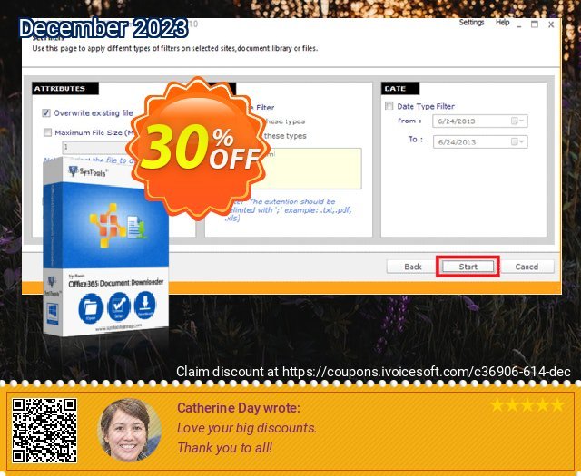 SysTools Office 365 Document Downloader (200 Users) teristimewa kode voucher Screenshot