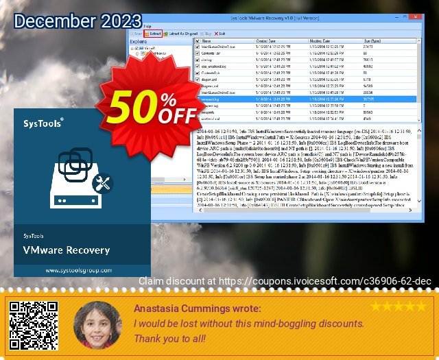 SysTools VMware Recovery (Business) discount 50% OFF, 2022 World Hello Day offering sales. SysTools coupon 36906
