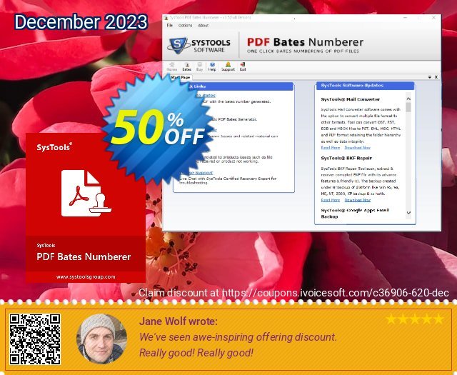 SysTools PDF Bates Numberer (Enterprise) 大的 折扣 软件截图