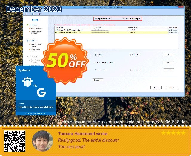 Lotus Notes to Google Apps - 1000 Users License discount 50% OFF, 2024 Resurrection Sunday offering sales. SysTools Summer Sale