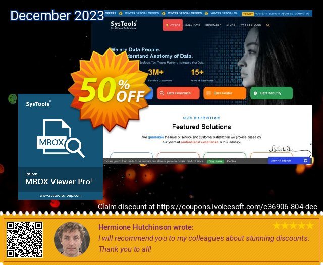 MBOX Viewer Pro Plus (100 User License) discount 50% OFF, 2022 Back to School offering sales. SysTools coupon 36906