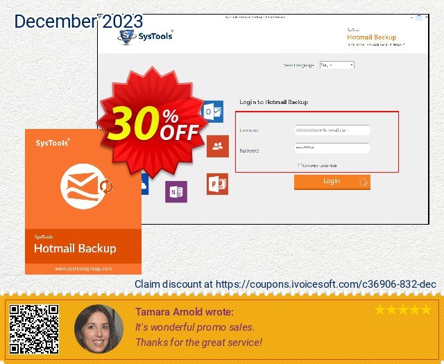 Systools Hotmail Backup (100 Users) discount 30% OFF, 2022 January offering sales. SysTools coupon 36906