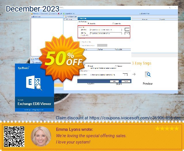 Get 93% OFF SysTools Exchange EDB Viewer - 50 Users offering sales