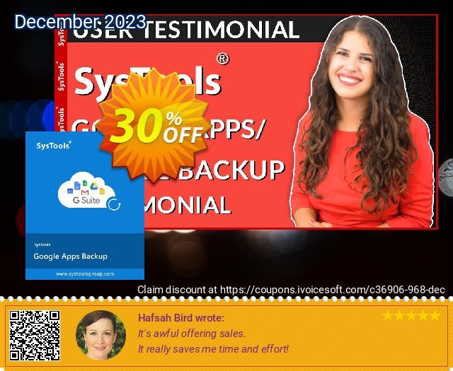 SysTools Google Apps Backup - 5 Users License discount 30% OFF, 2024 Resurrection Sunday offer. SysTools coupon 36906