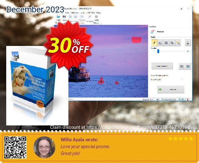 Photo Stamp Remover - Lite License terbatas penawaran promosi Screenshot