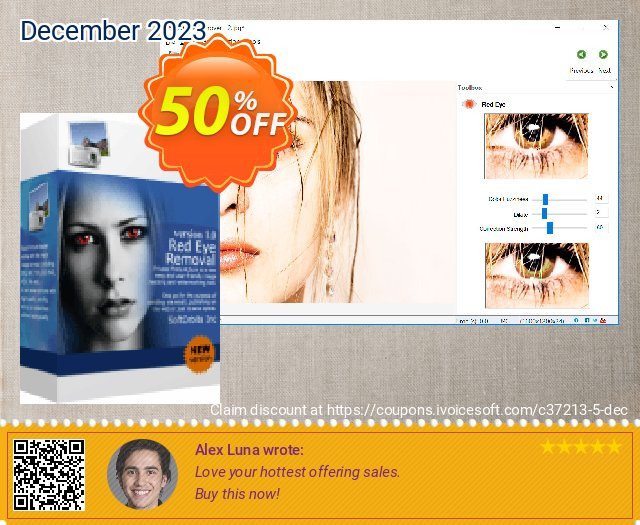 SoftOrbits Red Eye Remover discount 50% OFF, 2022 New Year sales. 30% Discount