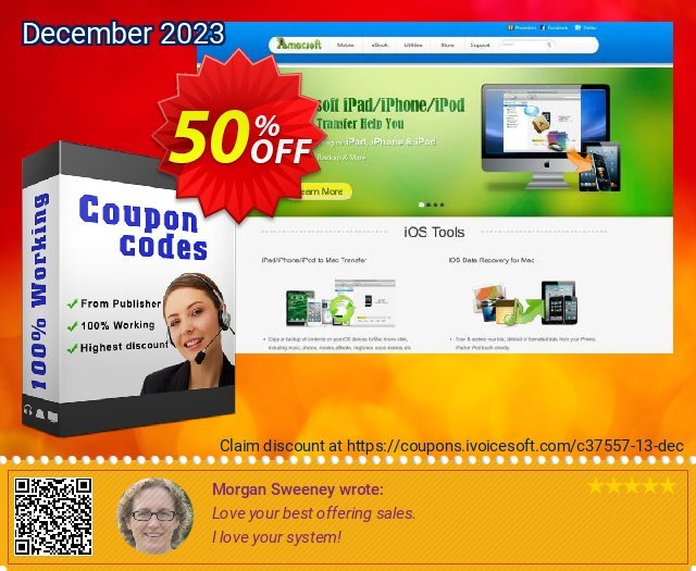 Amacsoft iPad/iPhone/iPod to Mac Transfer atemberaubend Verkaufsförderung Bildschirmfoto