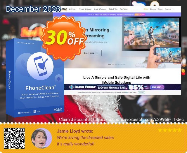 PhoneClean Pro for Mac (1 year) discount 30% OFF, 2022 End year sales. PhoneClean Pro for Mac Stirring promo code 2022