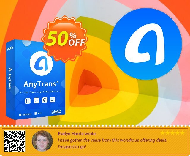 AnyTrans Family Plan discount 50% OFF, 2024 Mother's Day promo sales. Coupon Imobie promotion 2 (39968)