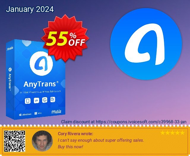 AnyTrans 1 Year Plan discount 55% OFF, 2024 Chocolate Day offering sales. 50% OFF AnyTrans 1 Year Plan, verified