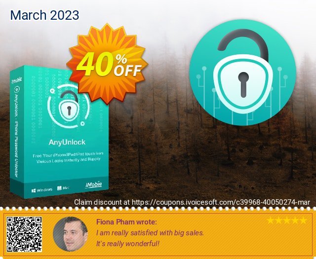 AnyUnlock - Recover Backup Password - 1-Year/5 Devices discount 40% OFF, 2023 Spring offer. AnyUnlock for Windows - Recover Backup Password - 1-Year Subscription/5 Devices  Formidable discounts code 2023