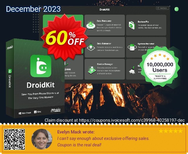 DroidKit - Data Recovery (One-Time) discount 60% OFF, 2023 National Family Day offering sales. 60% OFF DroidKit for Windows - Data Recovery (One-Time), verified
