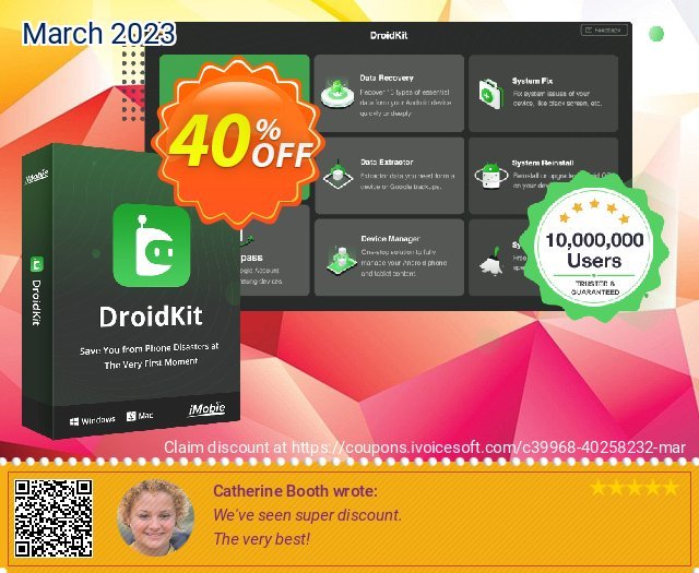 DroidKit for Mac - System Fix - One-Time Purchase/5 Devices discount 40% OFF, 2024 Easter Day offering sales. DroidKit for Mac - System Fix - One-Time Purchase/5 Devices Awesome sales code 2024