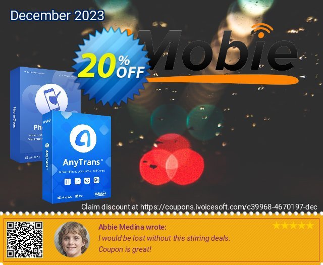 PhoneClean + AnyTrans Family Bundle for Windows discount 20% OFF, 2023 New Year offering sales. PhoneClean + AnyTrans Family Bundle for Windows Excellent deals code 2023