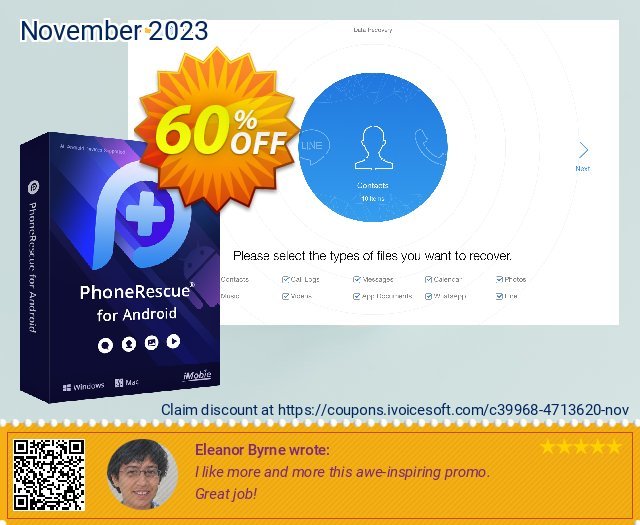 PhoneRescue for Android Windows (1-year License) discount 60% OFF, 2023 End year offering sales. PhoneRescue for Android Dreaded discount code 2023