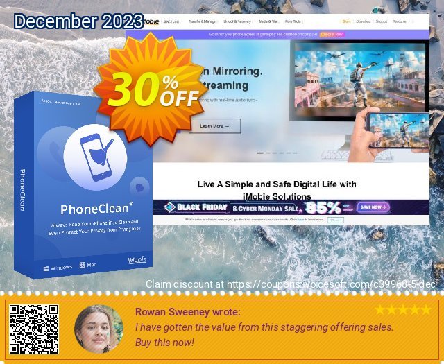 PhoneClean Pro for Windows (1 year) discount 30% OFF, 2022 Magic Day offering sales. PhoneClean Pro for Windows Awesome discounts code 2022