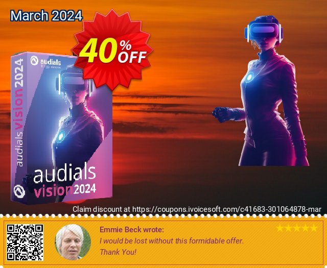 Audials Vision 2024 discount 40% OFF, 2024 Int' Nurses Day offering discount. 40% OFF Audials Vision 2024, verified