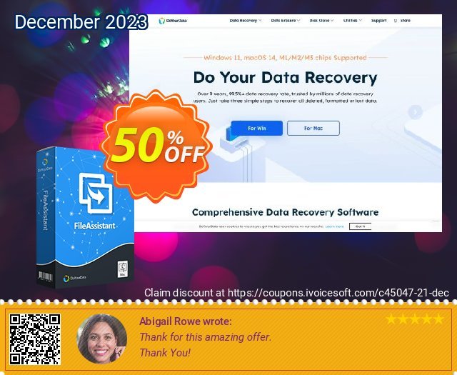 FileAssistant Lifetime License discount 50% OFF, 2024 Working Day offering sales. DoYourData recovery coupon (45047)