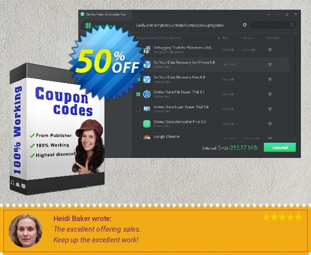 DoYourData Uninstaller Pro discount 50% OFF, 2024 Easter Day offering sales. DoYourData recovery coupon (45047)