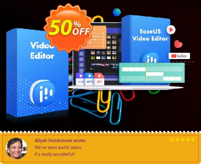 EaseUS Video Editor discount 50% OFF, 2024 Mother's Day sales. World Backup Day Celebration