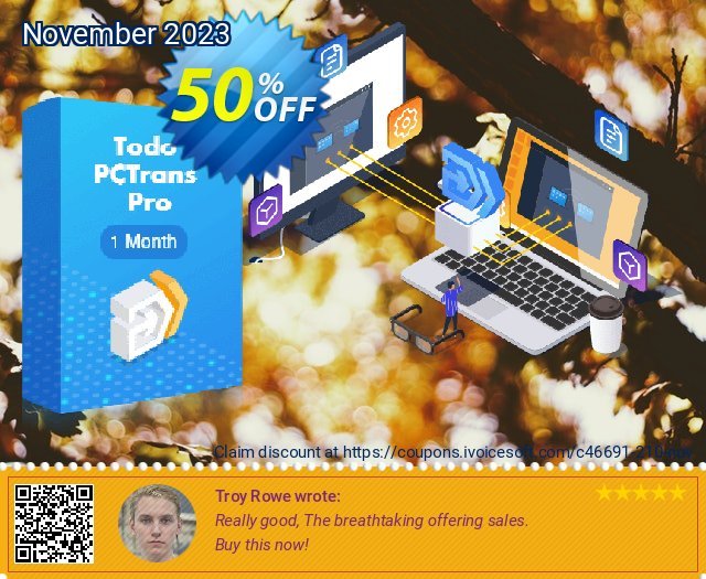 EaseUS Todo PCTrans Pro (1-month) discount 50% OFF, 2023 Cheese Pizza Day offering sales. PC TRANSFER 30% OFF